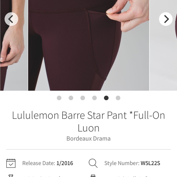 Lululemon Barre Star full length mesh leggings- size 4 - Picture 7 of 12